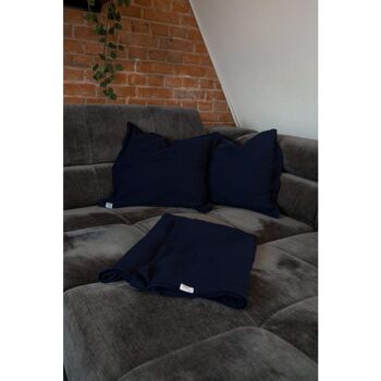 Housse de coussin de canapé en mousseline « Adela » • Bleu nuit 7