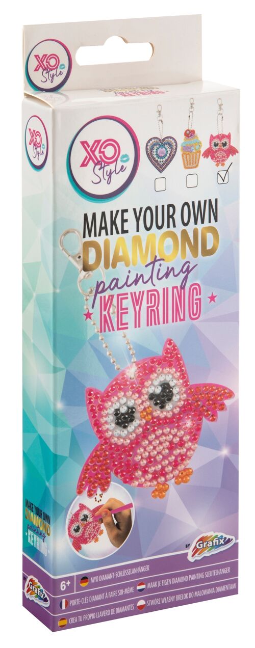 Diamond keychain Owl,DiamantArt,Round Drills