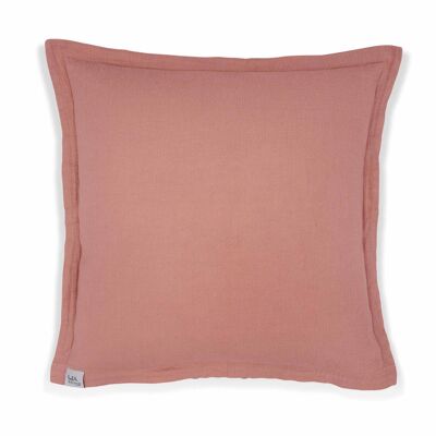 Fodera per cuscino per divano in mussola “Adela” • Rosa antico