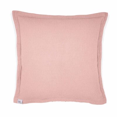 Fodera per cuscino per divano in mussola “Adela” • Blush