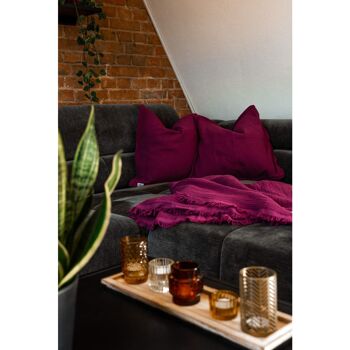 Housse de coussin de canapé en mousseline « Adela » • Rouge Violet 3