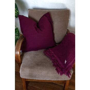 Housse de coussin de canapé en mousseline « Adela » • Rouge Violet 8