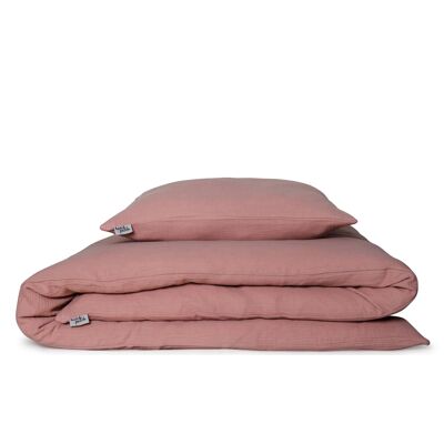 Linge de lit enfant en mousseline "Eliane" 135x100cm • Rose poussiéreux