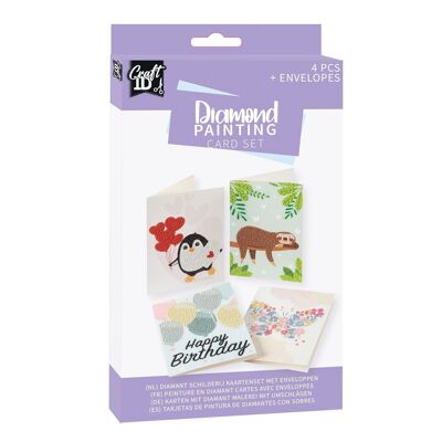 Cartes de vœux diamant 4 - 4 pièces,DiamantArt,Forets ronds