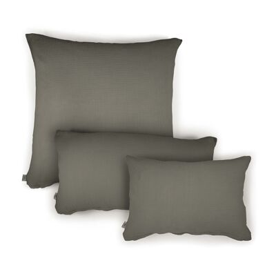 Muslin pillow “Eliane” • Anthracite