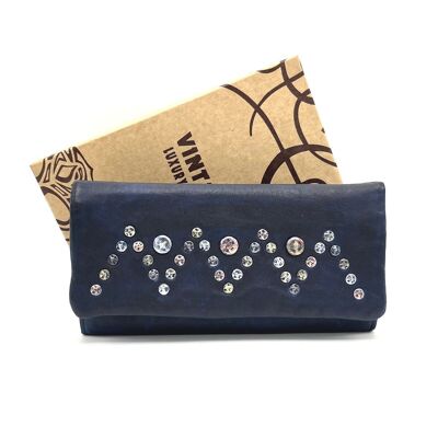 Wallet in washed leather, vintage effect with rivets, art. 1033-JU02.422