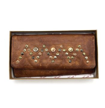 Portefeuille en cuir lavé, effet vintage avec rivets, art. 1033-JU02.422 12