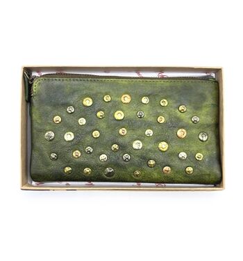 Portefeuille en cuir lavé, effet vintage avec rivets, art. 1035-JU02.422 10