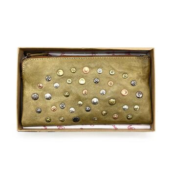 Portefeuille en cuir lavé, effet vintage avec rivets, art. 1035-JU02.422 11