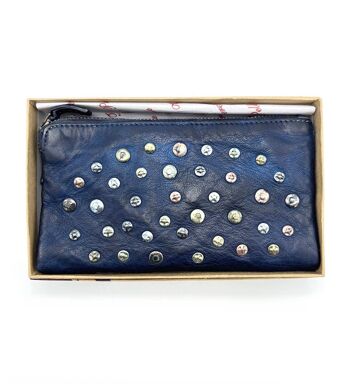 Portefeuille en cuir lavé, effet vintage avec rivets, art. 1035-JU02.422 12