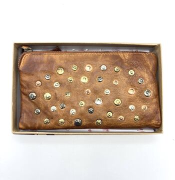 Portefeuille en cuir lavé, effet vintage avec rivets, art. 1035-JU02.422 13