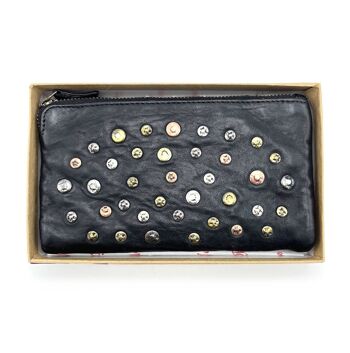 Portefeuille en cuir lavé, effet vintage avec rivets, art. 1035-JU02.422 14
