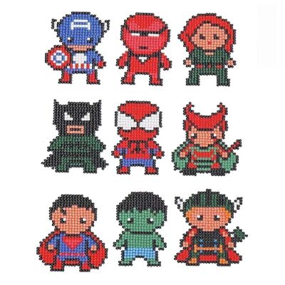 DIAMOND STICKERS SET,DiamantArt,Super heroes