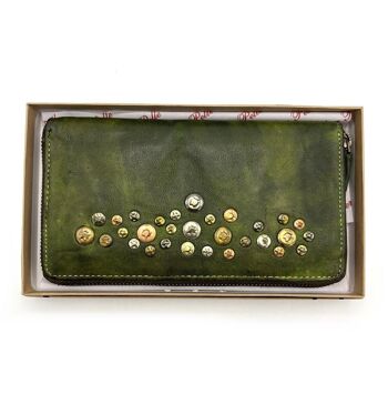 Portefeuille en cuir lavé, effet vintage avec rivets, art. 1037-JU02.422 6