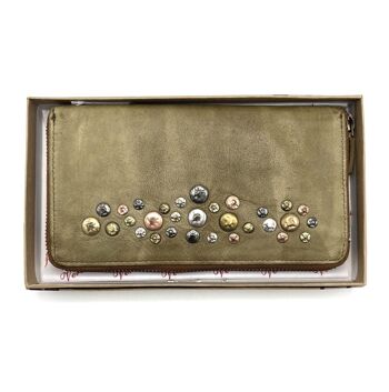 Portefeuille en cuir lavé, effet vintage avec rivets, art. 1037-JU02.422 7