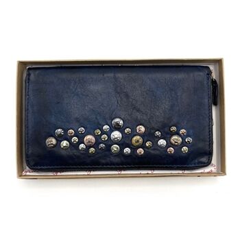 Portefeuille en cuir lavé, effet vintage avec rivets, art. 1037-JU02.422 8
