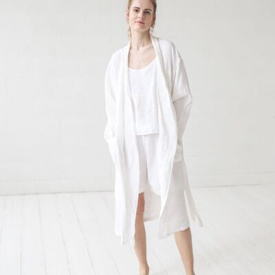 Linen Nightgown, Soft Linen Bathrobe