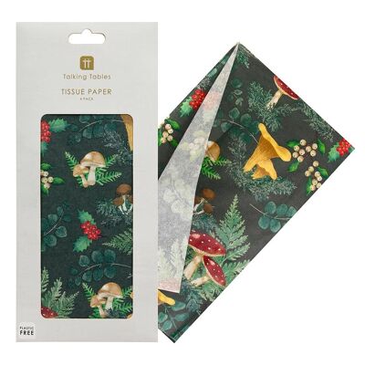Woodland Forest Weihnachts-Seidenpapier – 4er-Pack
