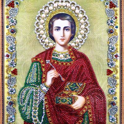 Peinture diamant "Saint Panteleimon", 24x34 cm, forets spéciaux