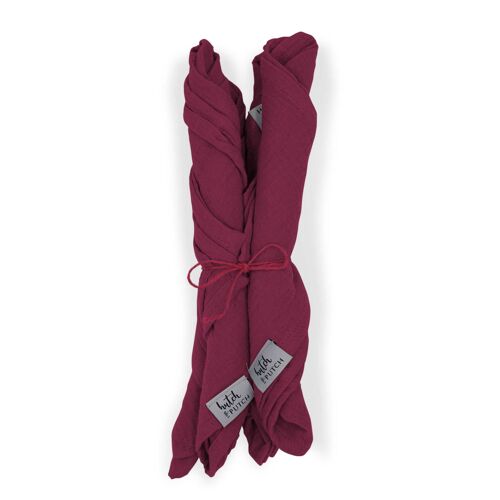 Musselin-Servietten "Anne-Marie" • Red Violet • 4er-Set