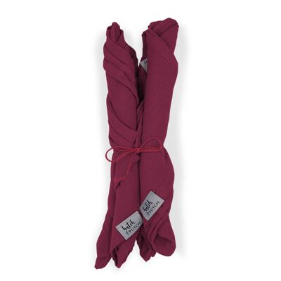 Muslin napkins "Anne-Marie" • Red Violet • Set of 4
