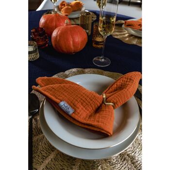 Serviettes en mousseline « Anne-Marie » • Pumpkin Spice • Lot de 4 2