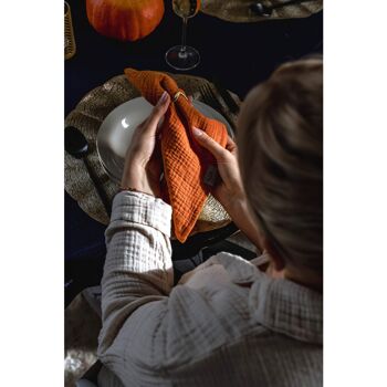 Serviettes en mousseline « Anne-Marie » • Pumpkin Spice • Lot de 4 4