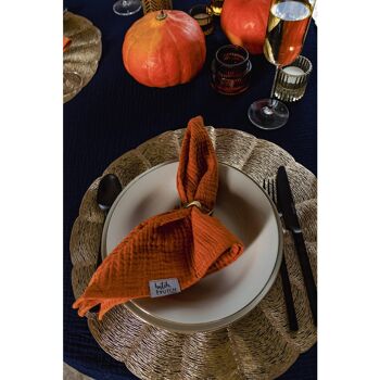 Serviettes en mousseline « Anne-Marie » • Pumpkin Spice • Lot de 4 5