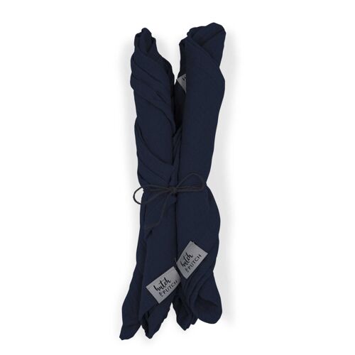 Musselin-Servietten "Anne-Marie" • Midnight Blue • 4er-Set