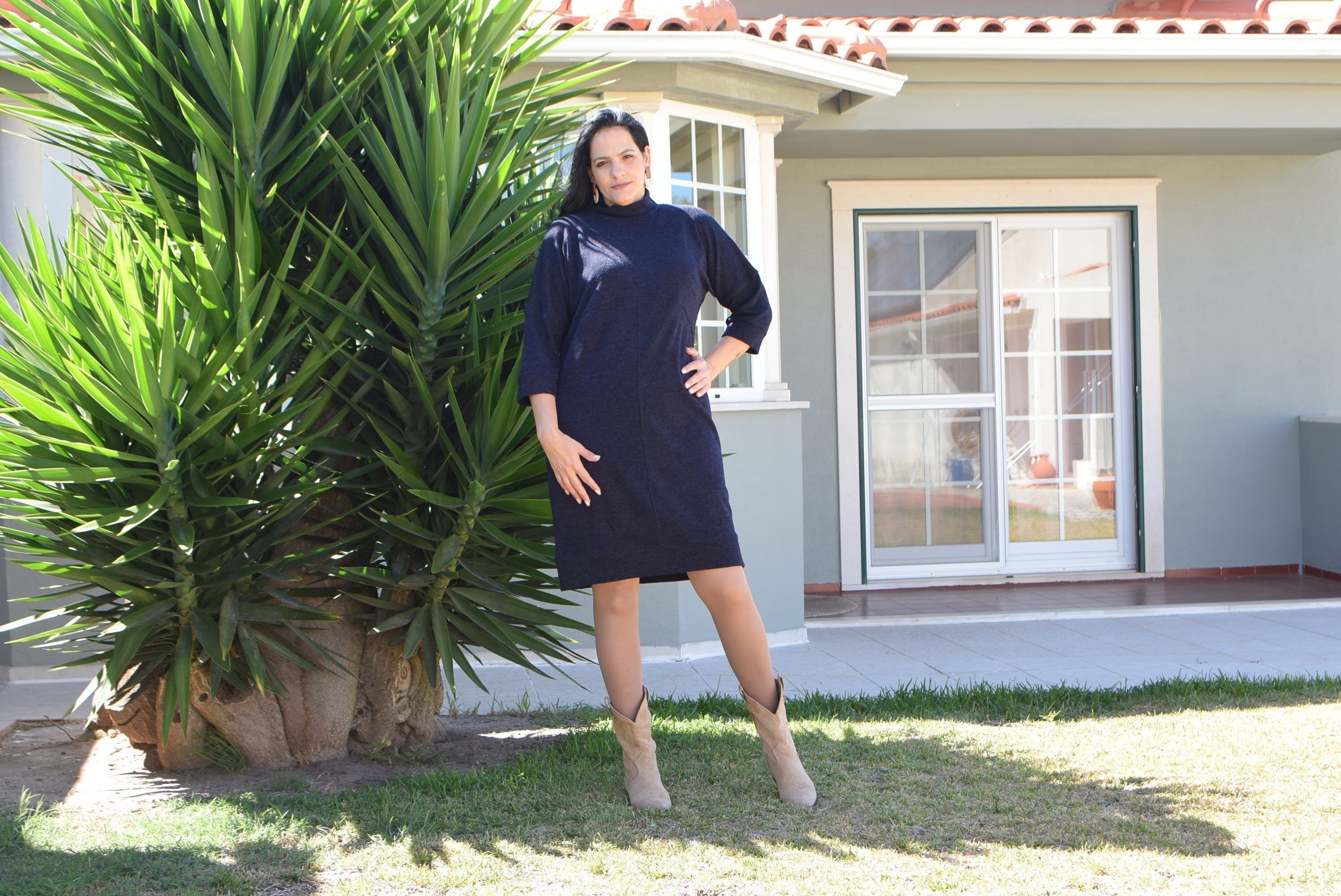 Abito midi in tessuto a maglia Naomi