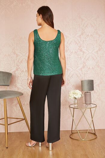 Gilet à paillettes vert Yumi 4