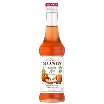 MONIN Sirope Sabor Calabaza Especiada para bebidas calientes y cócteles - Sabores naturales - 25cl
