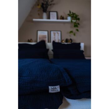 Linge de lit mousseline « Eliane » • Bleu nuit 10