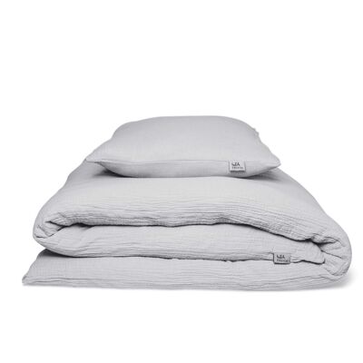 Muslin bed linen “Eliane” • Light Grey