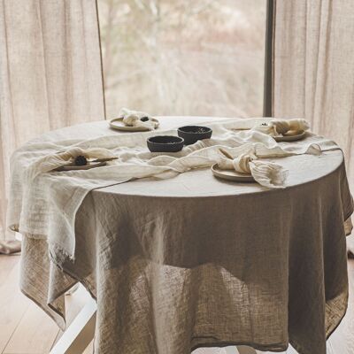 Soft Washed Natural Flax Linen Tablecloth Various Sizes