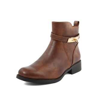 Bottines Femme Fashion Attitude couleur Marron - Hauteur du talon : 3,5 cm - Collection Hiver ; Article FAG_AX8508_17_CAMEL 12