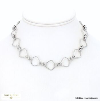 Collier grosse maille géométrique acier inoxydable 0123014 3