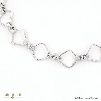 Collier grosse maille géométrique acier inoxydable 0123014 4