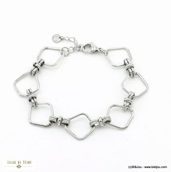 Bracelet grosse maille géométrique acier inoxydable 0223008 3