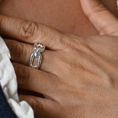 Anello “Jeanne” in argento placcato 10 micron