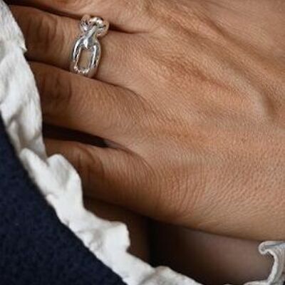 Anello “Jeanne” in argento placcato 10 micron