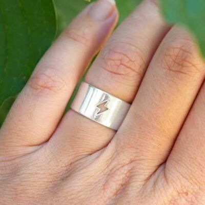 Pregiato anello “Léonie” in argento placcato 10 micron