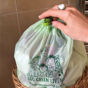 Sacs poubelle compostables à cordon | 8 litres (25 sacs) 4