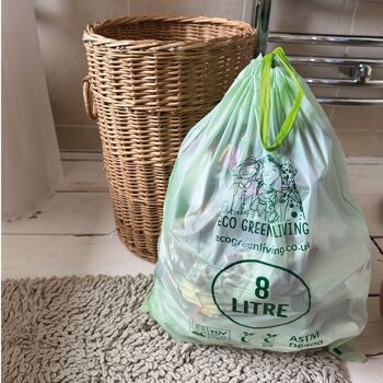 Sacs poubelle compostables à cordon | 8 litres (25 sacs) 5