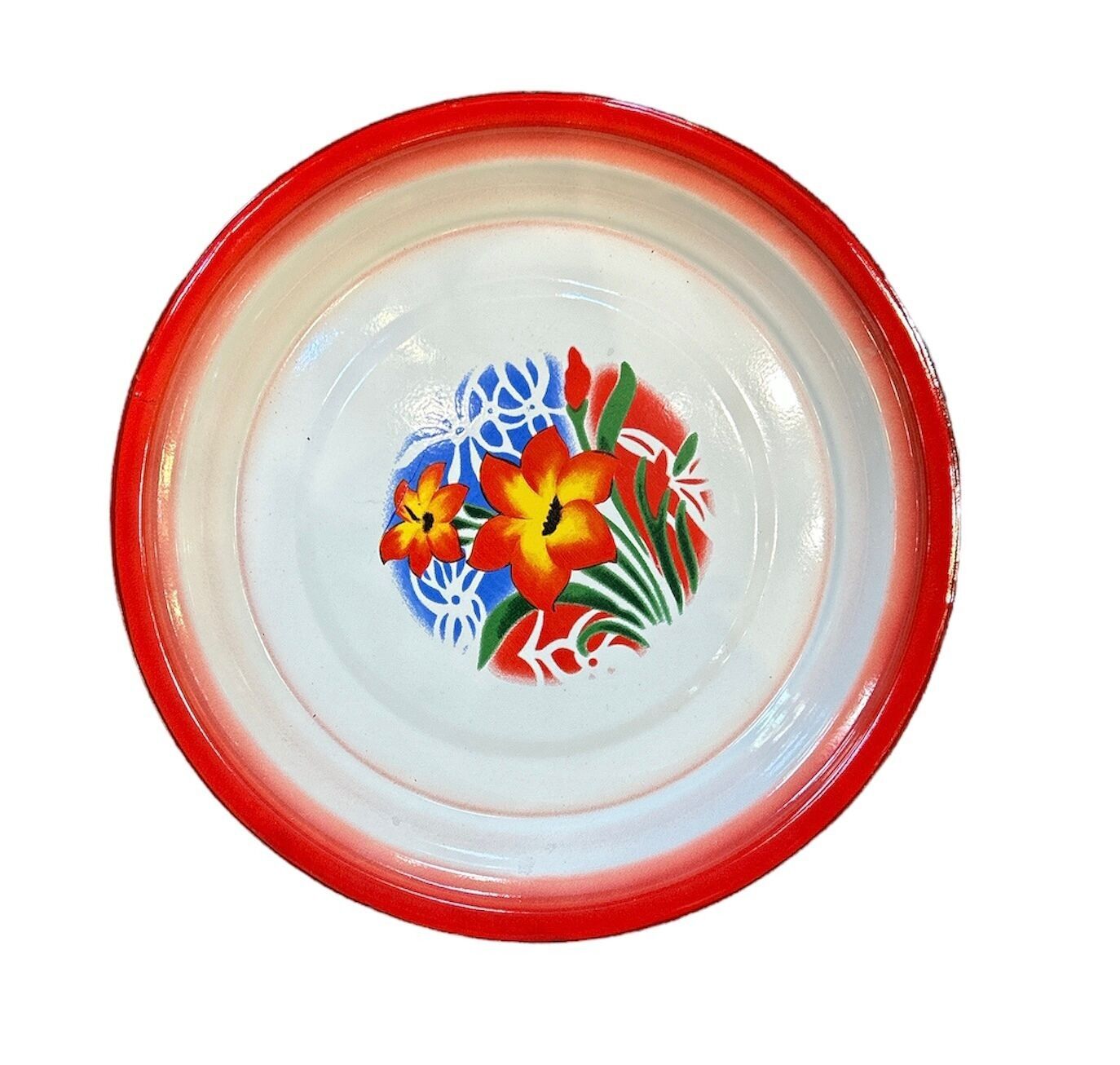 Rot emailliertes Tablett