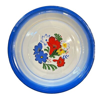 Blue enameled tray