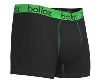 Noir avec vert - Boxer pour homme - Mélange de bambou et de coton (1 paquet) 3