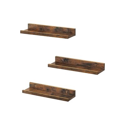 Set of 3 Picture Frame Wall Shelves 10 x 38 x 5/2 cm (D x W x H)