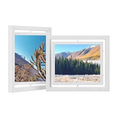 Set of 16 rotating picture frames for photos measuring 12.7 x 17.8 cm (5 x 7 in) 25.2 x 21.1 cm (L x W)