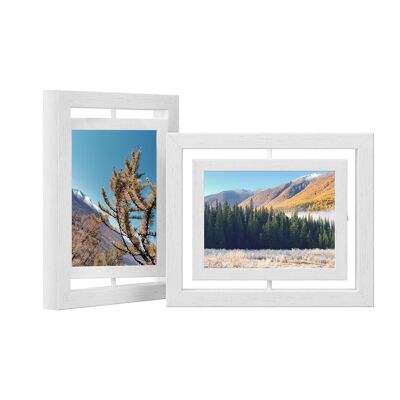 Set of 2 rotating photo frames for photos 12.7 x 17.8 cm (5 x 7 in) 25.2 x 21.1 cm (L x W)